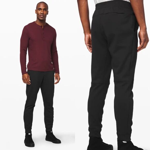 Lululemon City Sweat Jogger Thermo 29" S Black Polyester Wool Pants Fleece Warm - Picture 1 of 11